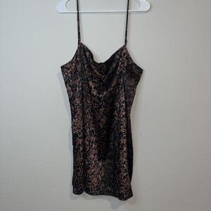 Collusion dress Size 14 Snake Print Black Bronze Mini Spaghetti Strap